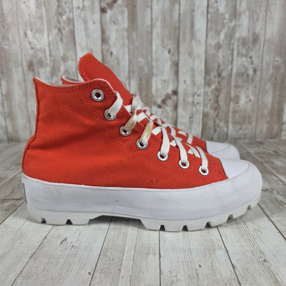 Converse Chuck Taylor All Star Lugged High Top Sneaker Orange‎ Women US 8
